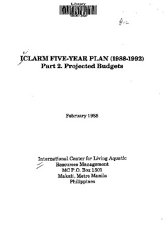 ICLARM five-year plan (1988-1992)