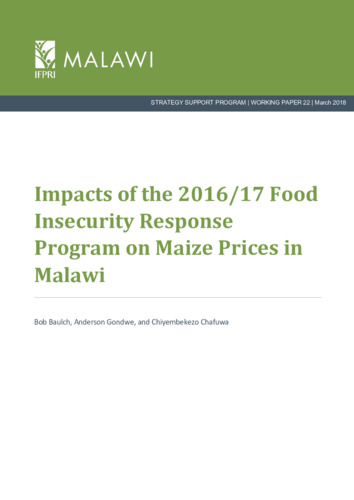 Impacts of the 2016/17 food insecurity response program on maize prices in Malawi