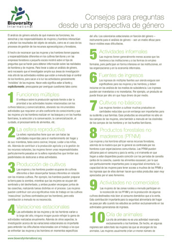 Consejos para preguntas desde una perspectiva de género