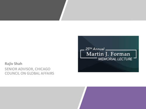 25th Annual Martin J. Forman Memorial Lecture
