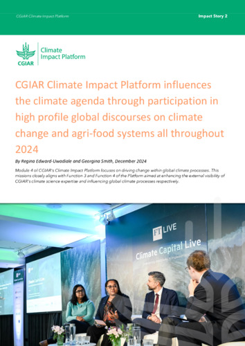 CGIAR Climate Impact Platform influences the climate agenda through participation in high profile global discourses on climate change and agri-food systems all throughout 2024