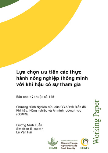 Lựa chọn ưu tiên các thực hành nông nghiệp thông minh với khí hậu có sự tham gia