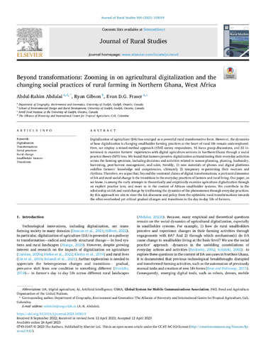 Beyond transformations: Zooming in on agricultural digitalization and the changing social practices of rural farming in Northern Ghana, West Africa