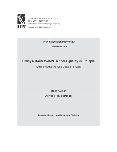 Policy reform toward gender equality in Ethiopia: Little by little the egg begins to walk