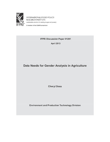 Data needs for gender analysis in agriculture