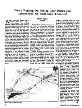 Who's working on freshwater cage culture? (An update)