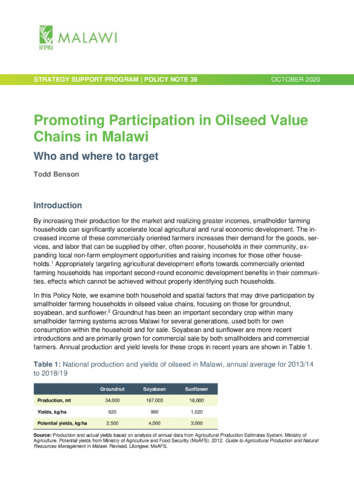 Promoting participation in oilseed value chains in Malawi: Who and where to target