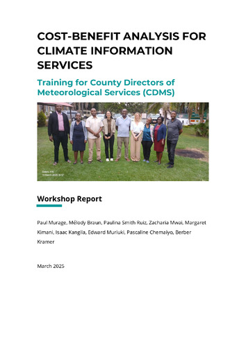 Cost-Benefit Analysis for Climate Information Services: Training for County Directors of Meteorological Services (CDMS)