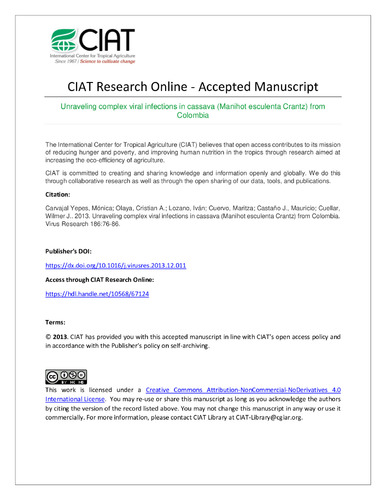 Unraveling complex viral infections in cassava (Manihot esculenta Crantz) from Colombia