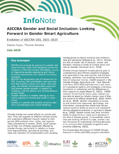 AICCRA Gender and Social Inclusion: Looking Forward in Gender Smart Agriculture