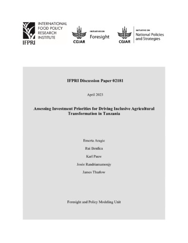 Assessing investment priorities for driving inclusive agricultural transformation in Tanzania