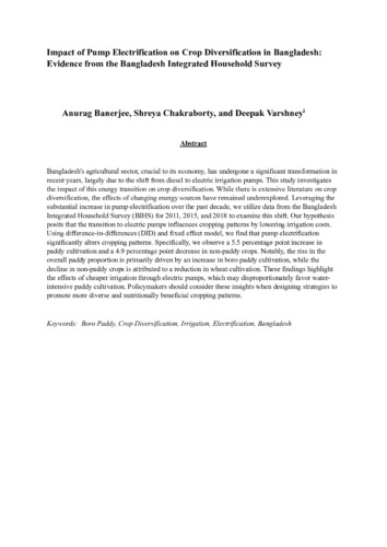 Impact of pump electrification on crop diversification in Bangladesh: Evidence from the Bangladesh integrated household survey