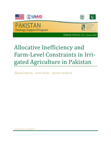 Allocative inefficiency and farm-level constraints in irrigated agriculture in Pakistan