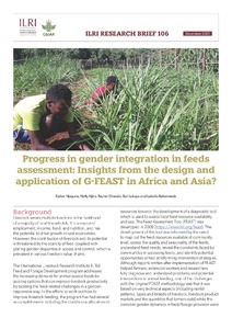 Progress in gender integration in feeds assessment: Insights from the design and application of G-FEAST in Africa and Asia