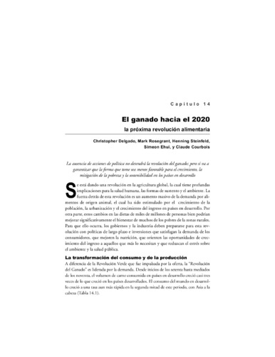 Ganado hacia el 2020: La Próxima Revolución Alimentaria