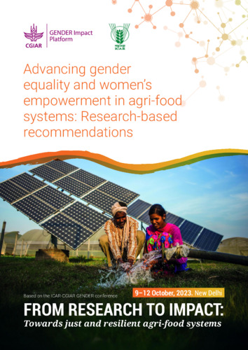 Advancing gender equality and women's empowerment in agri-food systems: Research-based recommendations