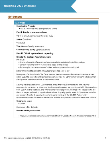 Gender Capacity assessment