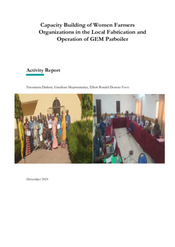 Capacity building of women farmers organizations in the local fabrication and operation of GEM parboiler