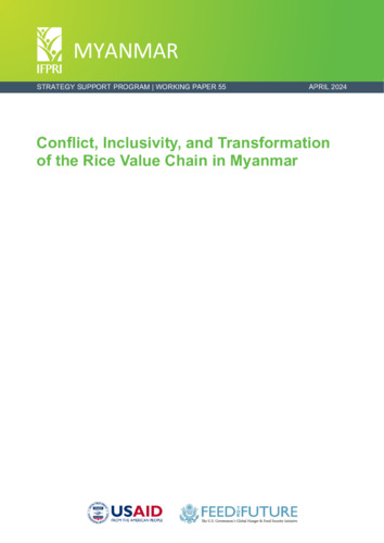 Conflict, inclusivity, and transformation of the rice value chain in Myanmar