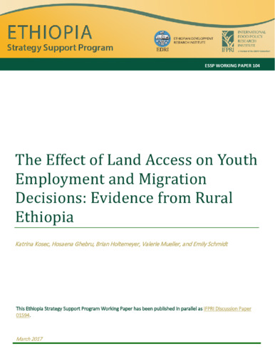 The effect of land access on youth employment and migration decisions: Evidence from rural Ethiopia
