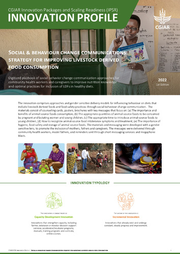 Social and behaviour change communications strategy for improving livestock derived food consumption: IPSR Innovation Profile