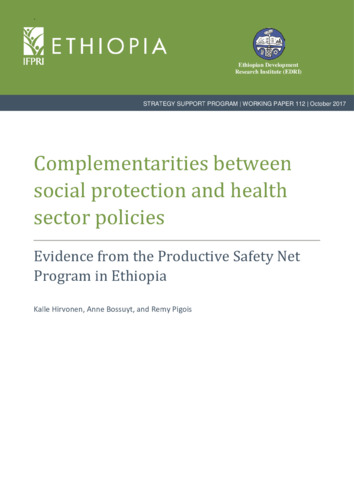 Complementarities between social protection and health sector policies: Evidence from the Productive Safety Net Program in Ethiopia