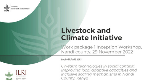 On-farm technologies in social context: Improving local adaptive capacities and inclusive scaling mechanisms in Nandi County, Kenya