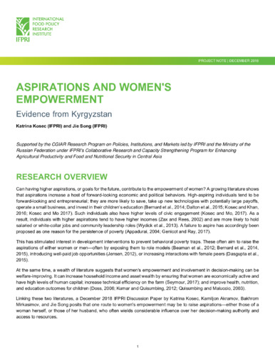 Aspirations and women's empowerment: Evidence from Kyrgyzstan
