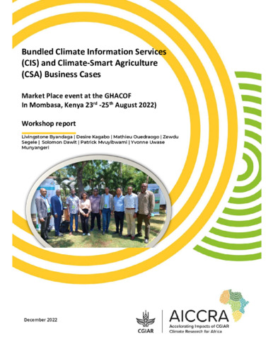 Bundled Climate Information Services (CIS) and Climate-Smart Agriculture (CSA) Business Cases