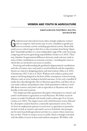 Women and youth in agriculture