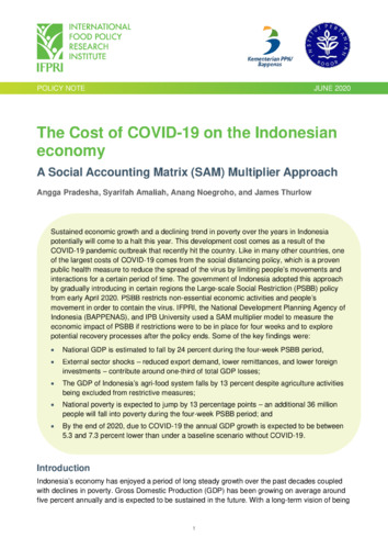 The cost of COVID-19 on the Indonesian economy: A Social Accounting Matrix (SAM) multiplier approach