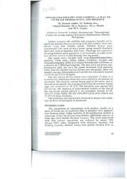 Integrated poultry-fish farming: a way to increase productivity benefits