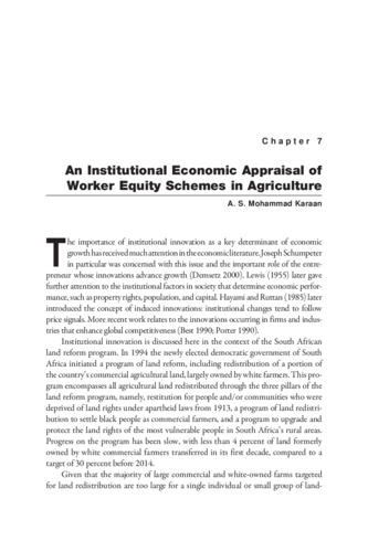 An institutional economic appraisal of worker equity schemes in agriculture