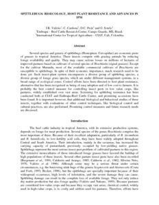 Spittlebugs: bioecology, host plant resistance and advances in IPM