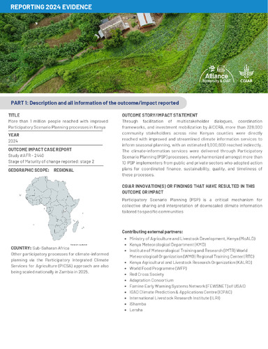 More than 1 million people reached with improved Participatory Scenario Planning processes in Kenya