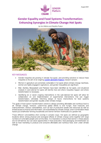 Gender Equality and Food Systems Transformation: Enhancing Synergies in Climate Change Hot Spots
