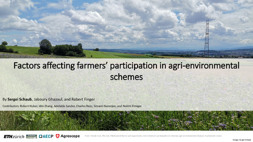 Factors affecting farmers’ participation in agri-environmental schemes