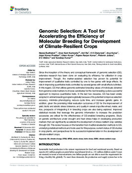 Genomic selection: A tool for accelerating the efficiency of molecular breeding for development of climate-resilient crops