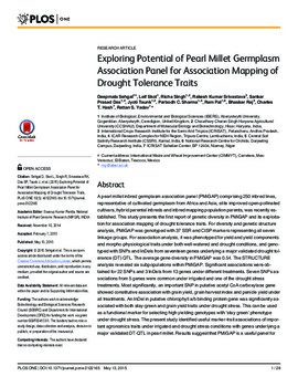 Exploring Potential of Pearl Millet Germplasm Association Panel for Association Mapping of Drought Tolerance Traits