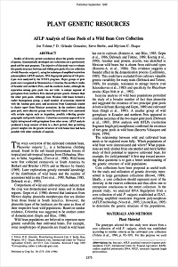 AFLP Analysis of Gene Pools for a Wild Bean Core Collection