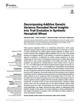 Decomposing additive genetic variance revealed novel insights into trait evolution in synthetic hexaploid wheat