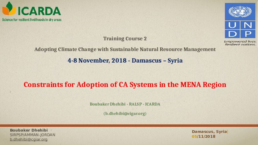 Constraints for Adoption of CA Systems in the MENA Region