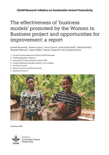 The effectiveness of ‘business models’ promoted by the Women in Business project and opportunities for improvement: a report