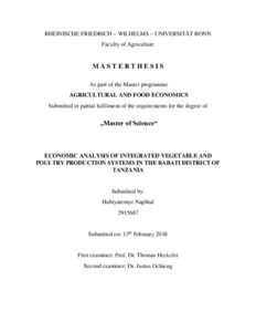 Economic analysis of integrated vegetable and poultry production systems in the Babati District of Tanzania