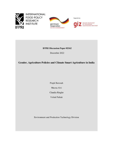 Gender, agriculture policies and climate smart agriculture in India