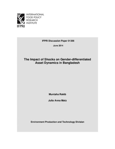 The impact of shocks on gender-differentiated asset dynamics in Bangladesh