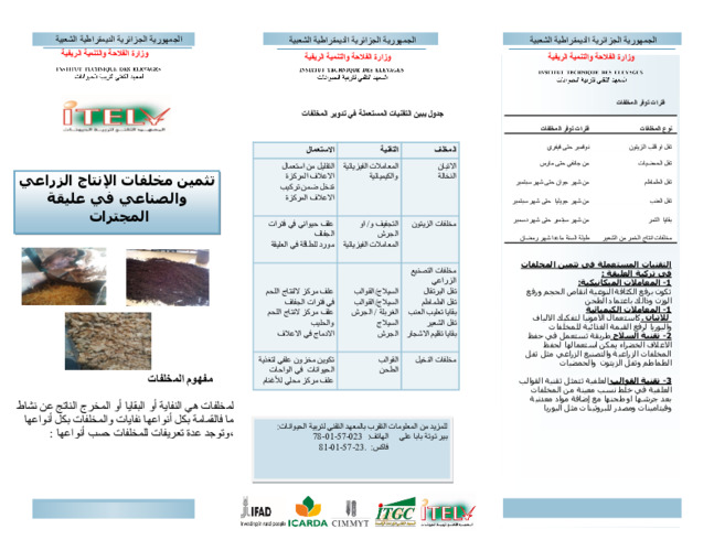 تثمين مخلفات الإنتاج الزراعي والصناعي في عليقة المجترات / Valorization of by-products in small ruminant feeding