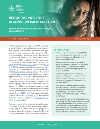 Reducing violence against women and girls