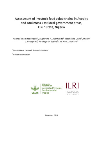 Assessment of livestock feed value chains in Ayedire and Atukmosa East local government areas, Osun state, Nigeria