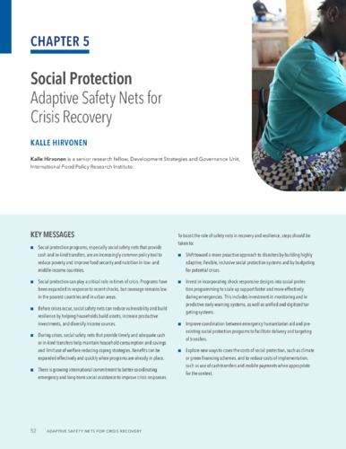 Social protection: Adaptive safety nets for crisis recovery